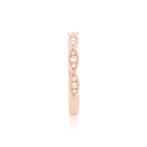 14k Rose Gold (0.15 Ct. Tw.) Marquise Stacking Ring