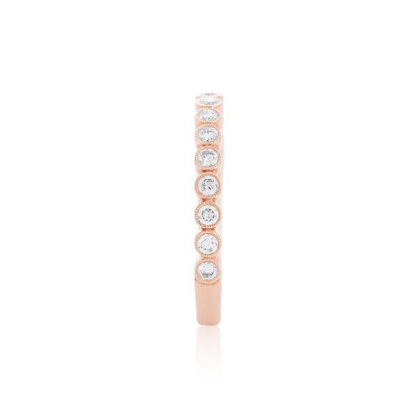 14k Rose Gold (0.32 Ct. Tw.) Round mill Stacking Ring