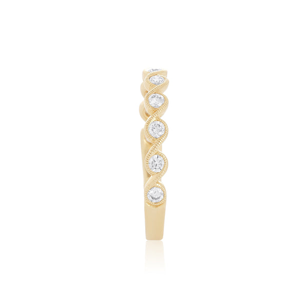 14k Yellow Gold (0.30 Ct. Tw.) Swirl Stacking Ring