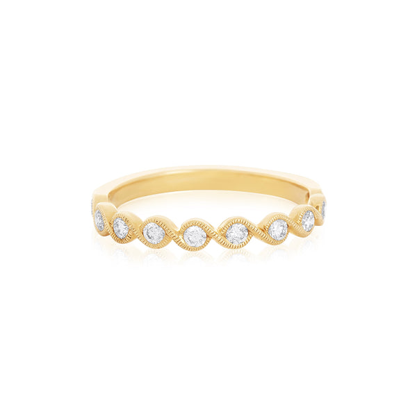 14k Yellow Gold (0.30 Ct. Tw.) Swirl Stacking Ring