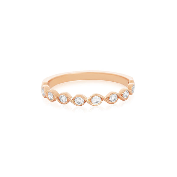 18k Rose Gold (0.30 Ct. Tw.) Swirl Stacking Ring