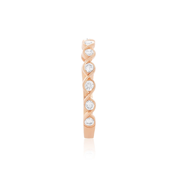 18k Rose Gold (0.30 Ct. Tw.) Swirl Stacking Ring