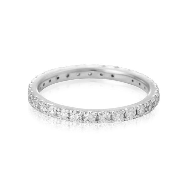 14k White Gold Diamond Eternity Wedding Band