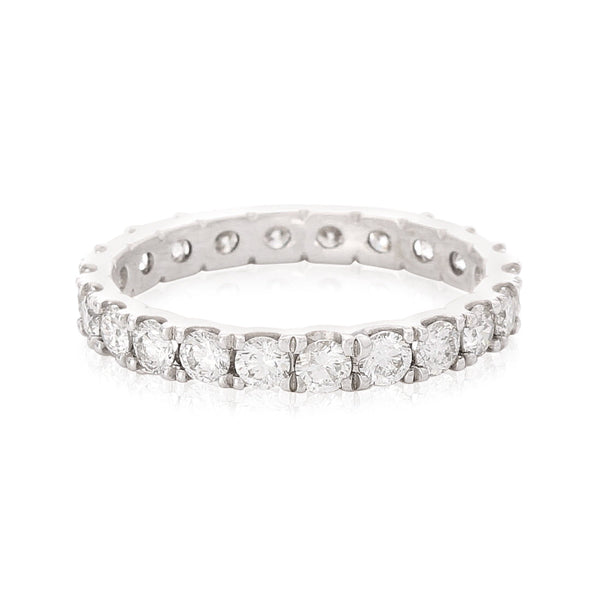 14k White Gold Eternity Diamond Wedding Band